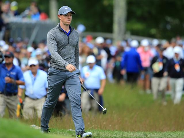 A determined Rory marching to victory in Boston today